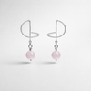 Omega Silver Earrings with Rose Opalite