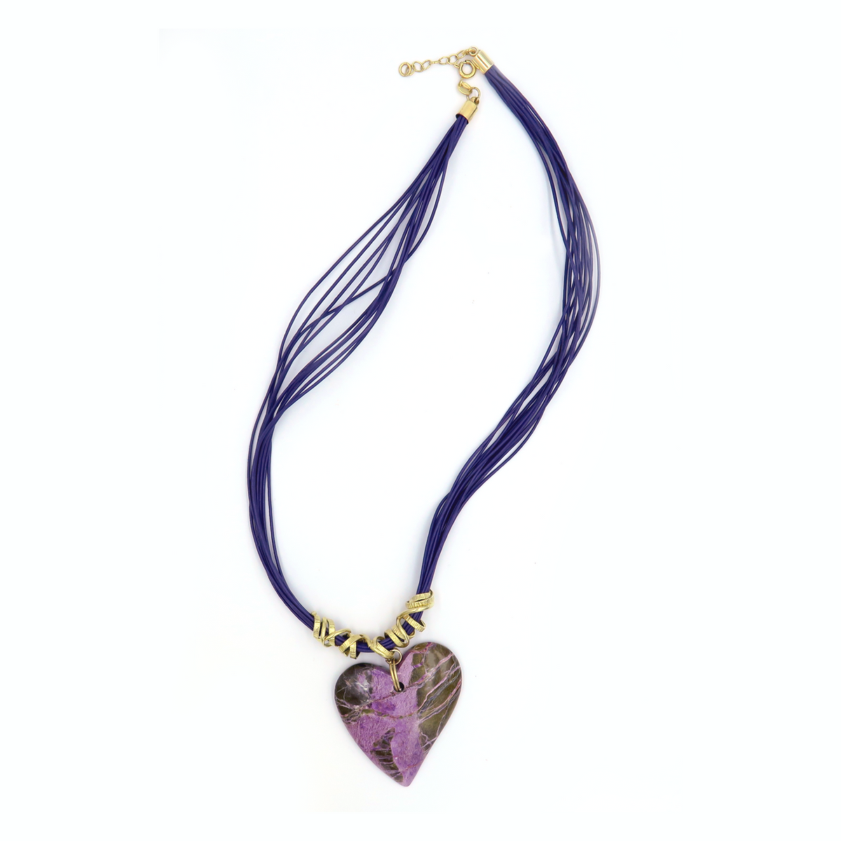 Stichtite& Leather Necklace with Silver 925 accesories