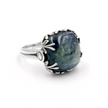 Silver ring with kyanite