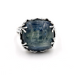Silver ring with kyanite