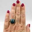 Silver ring with kyanite
