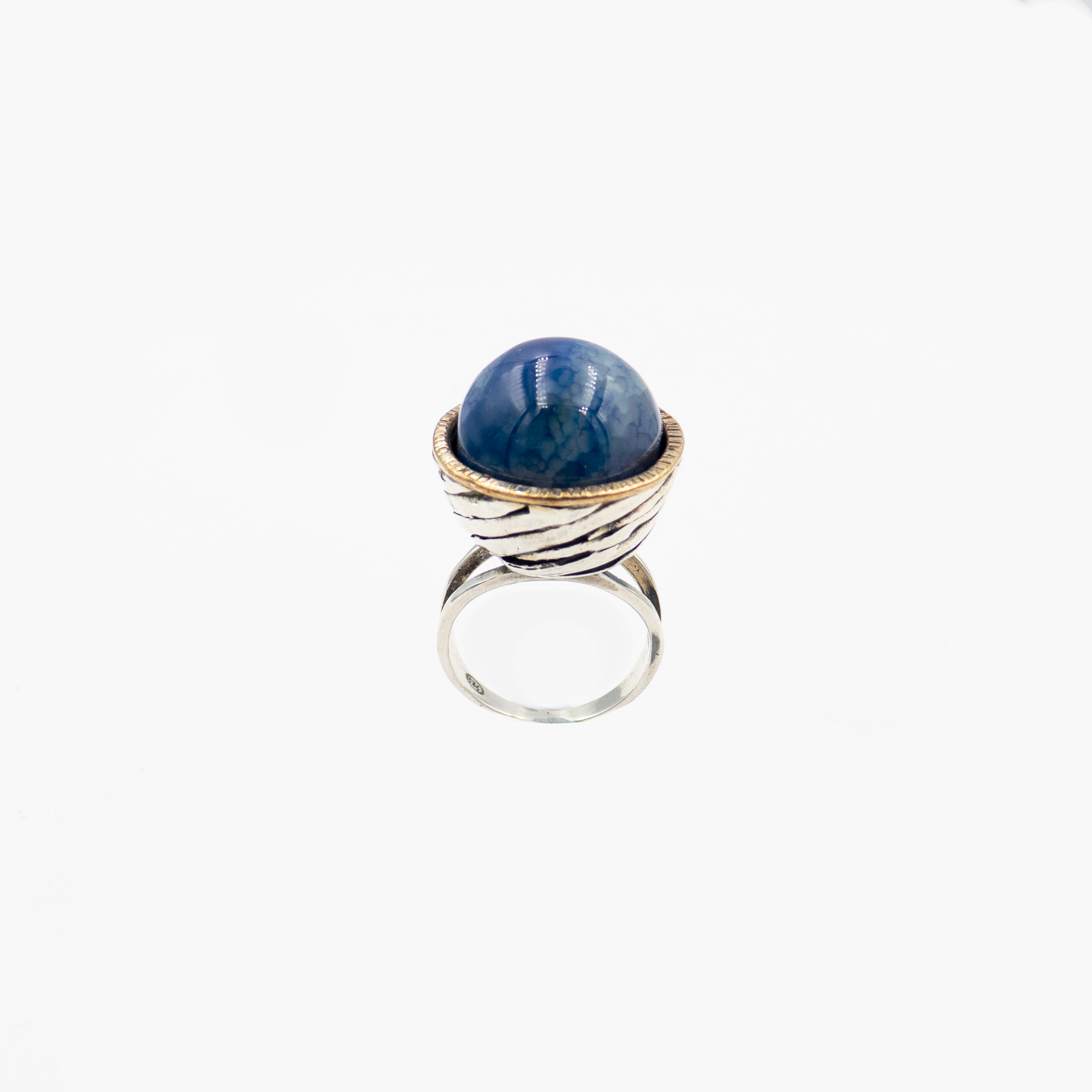 925 silver ring with green agate