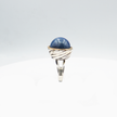 925 silver ring with green agate