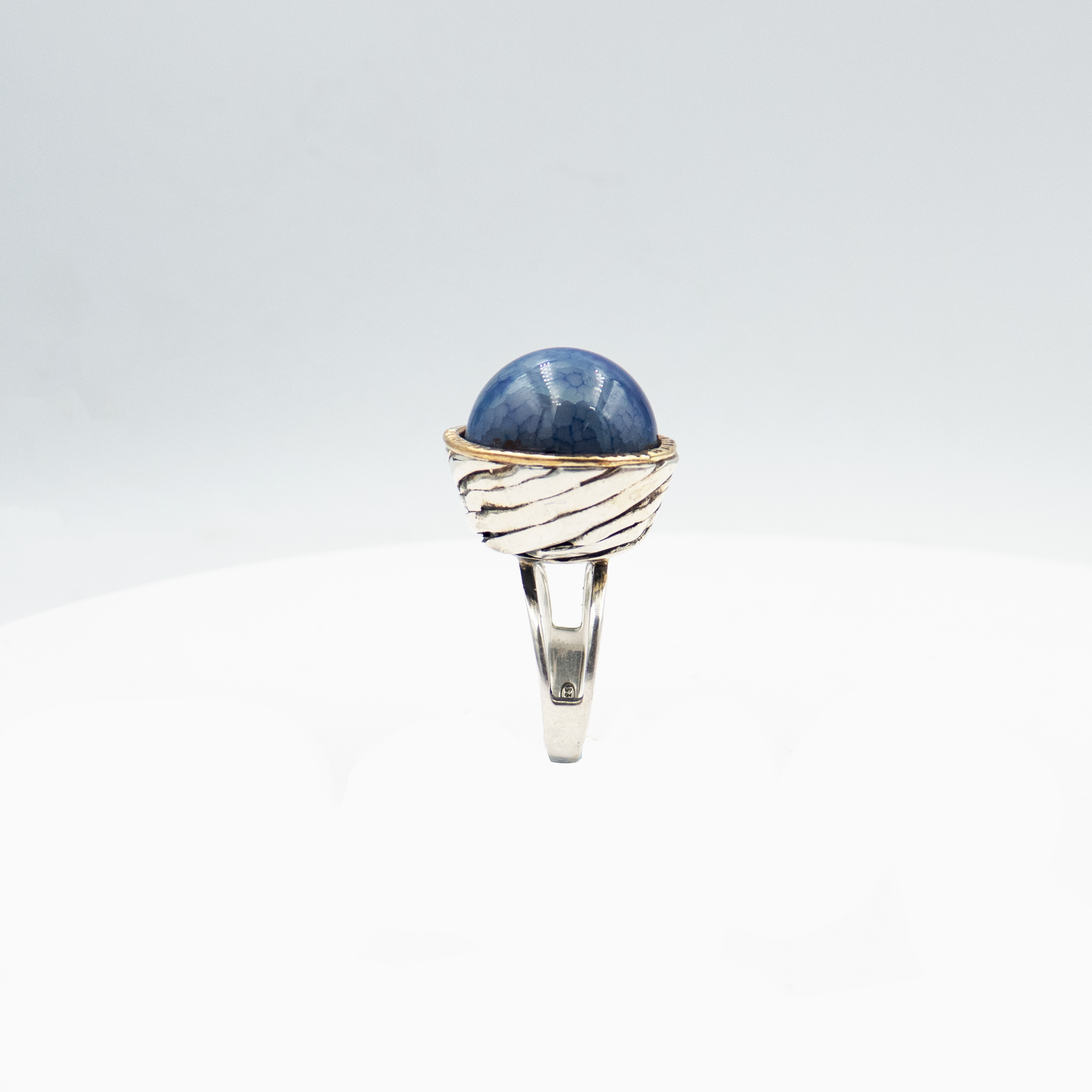 925 silver ring with green agate