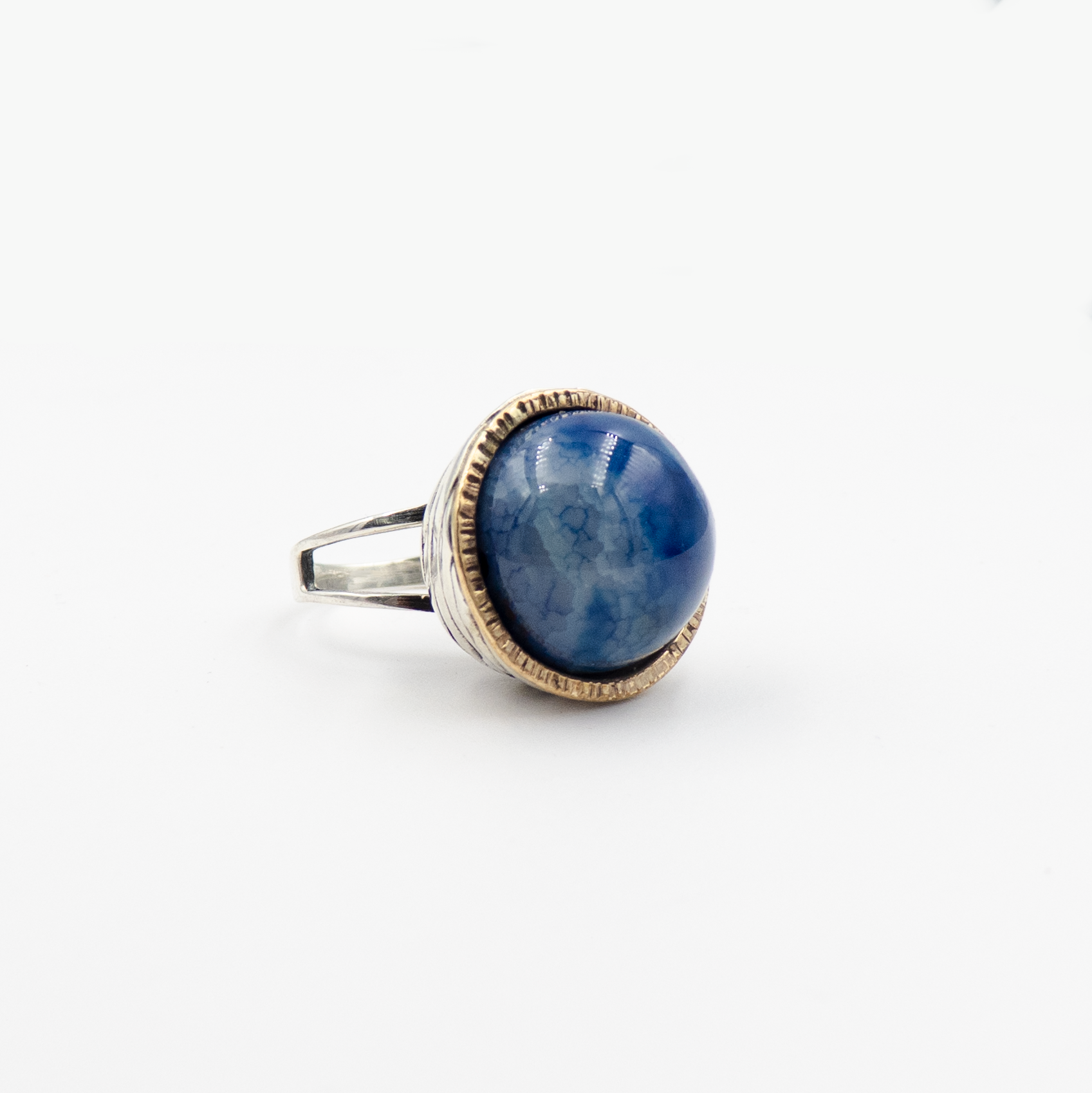 925 silver ring with green agate