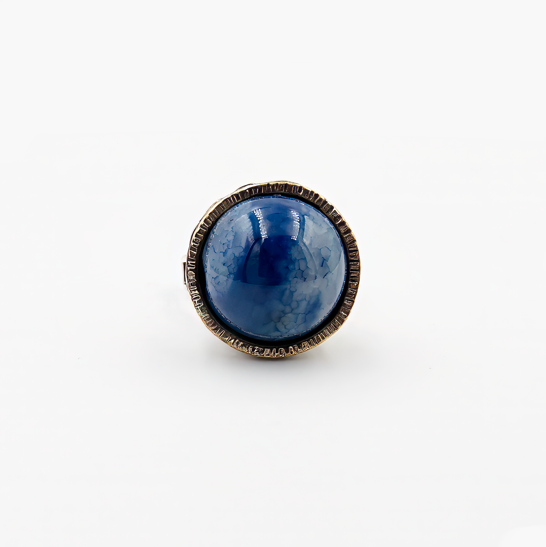 925 silver ring with green agate