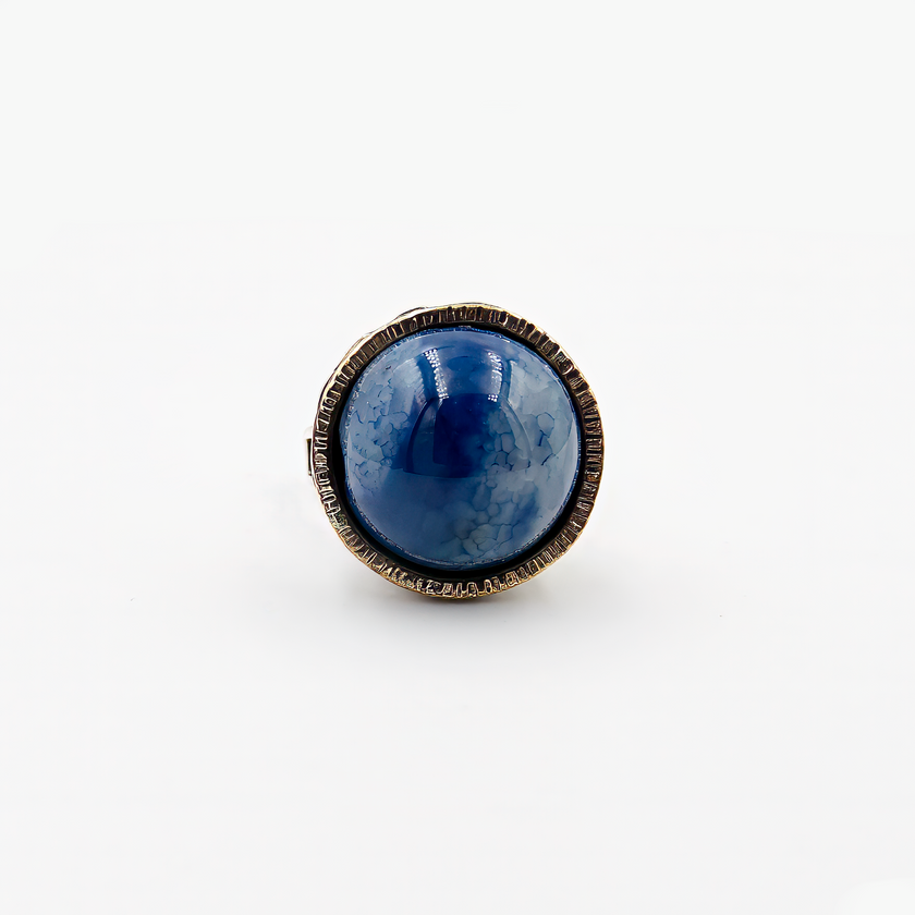 925 silver ring with green agate
