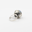 925 silver ring with green agate