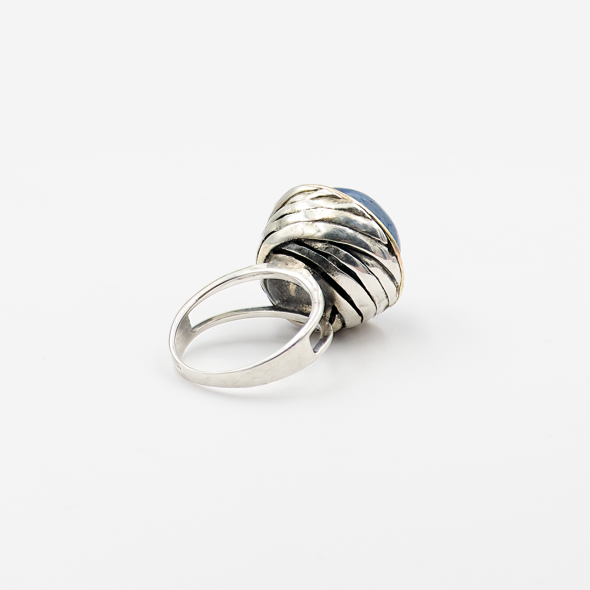 925 silver ring with green agate