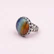 Silver ring with yellow agate