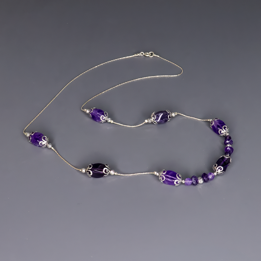 Blue agate necklace