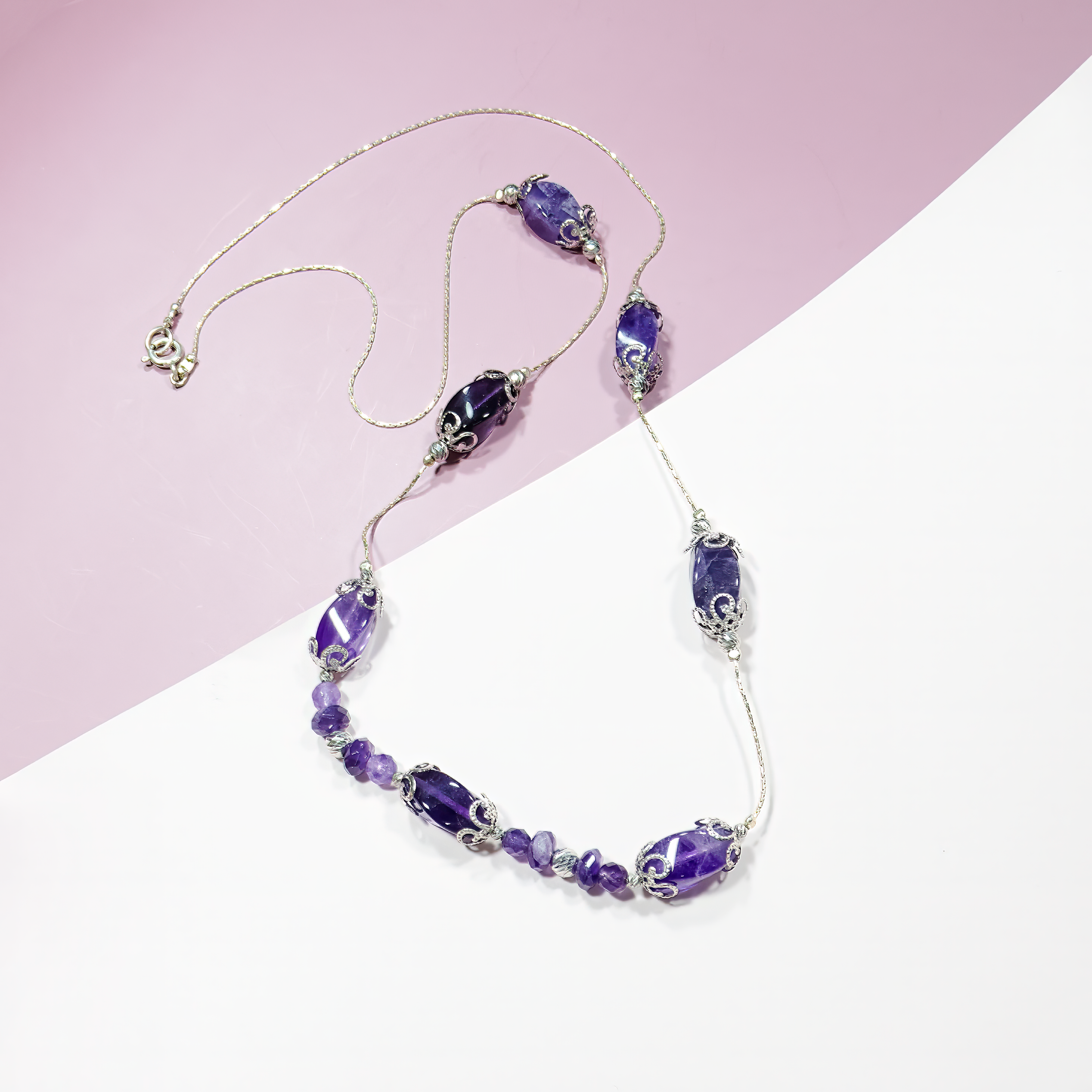 Blue agate necklace