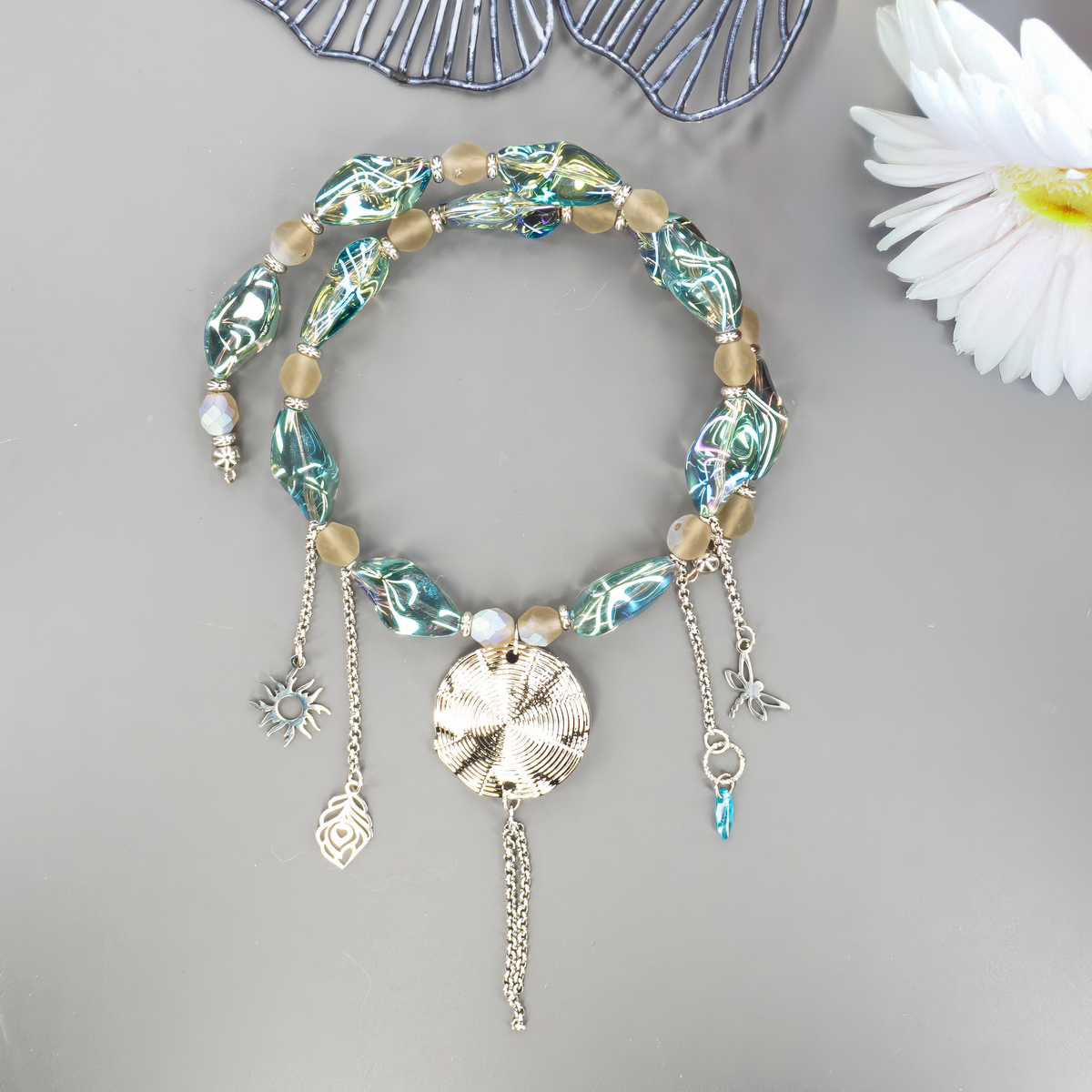 Pink Cat's Eye Opalite Necklace