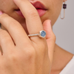 Silver ring with raw tanzanite