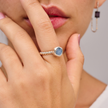 Silver ring with raw tanzanite